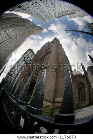 Episcopal church at Broadway and Wall streets Trinity Church - St. Paul\'s Chapel, In the City of New York