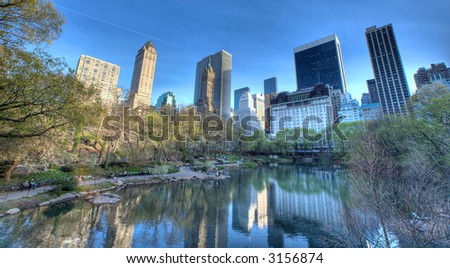 Pond in Central Park, New York City,Manhattan,United states of  America