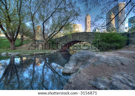 Pond in Central Park, New York City,Manhattan,United states of  America