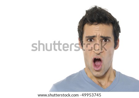 Scream Of Shocked And Scared Young Man Stock Photo 49953745 : Shutterstock