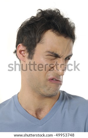 Close Up Young Man With An Exaggerated Sad Face Stock Photo 49953748 ...