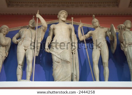 greek warriors statues
