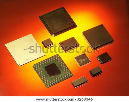 Microprocessor collage against effective background