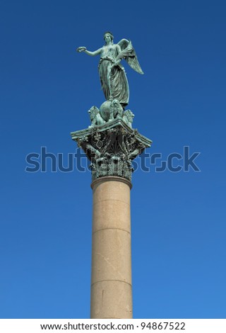 Statue Of Concordia, At Schlossplatz - Stuttgart Germany Stock Photo ...
