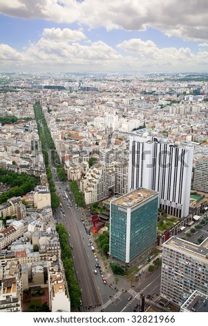 Elevated View of Paris, France