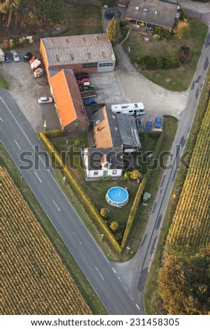 Farmhouse in the Lower Rhine Region of Germany - Huenxe, North Rhine-Westfalia, Germany, Europe