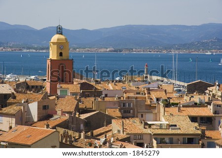 panorama of saint-tropez - in the past a smalll fishing village, but today a meeting place of celebrities on the french riviera, mediterranean sea