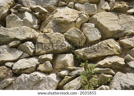 dry stone wall - french riviera, mediterranean sea