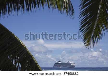 AVARUA, COOK ISLANDS - FEBRUARY 02: Cruise Ship \