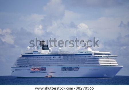 AVARUA, COOK ISLANDS - FEBRUARY 02: Cruise Ship 