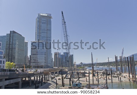Skyscrapers and Construction Site in Vancouver - Vancouver, British Columbia, Canada