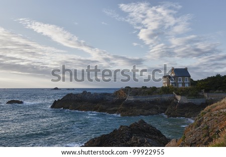 Granite house on cliffs in Brittany - Saint-Malo, Brittany, France