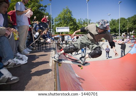 Skate board contest in the skate park