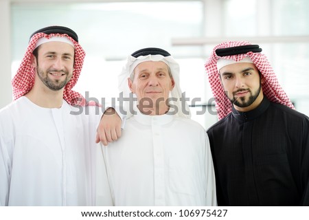 Successful and happy Arabic business people