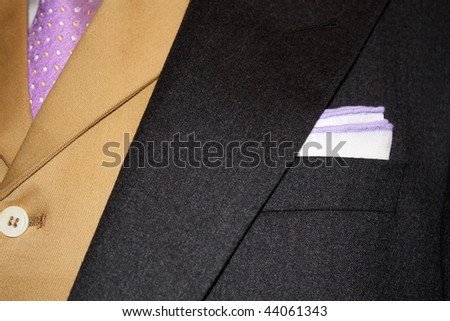 Suit with handkerchief
