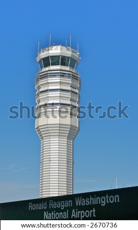 Airport Control tower at Ronald Reagan National Airport, Washington, DC
