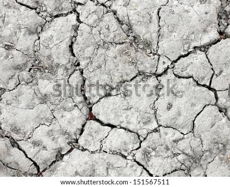 Dry cracked earth in areas with arid climate