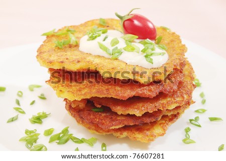 fried pancakes from the potatoes on the plate