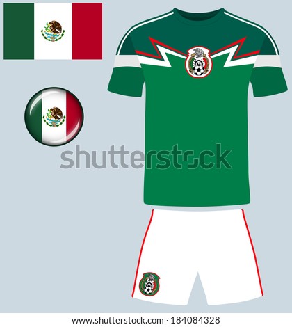 Mexico Football Jersey. Abstract Vector Image Of The Mexican Football ...