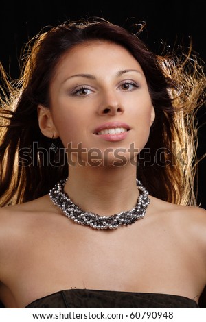 Portrait of Beautiful woman backlight hair edge. More images of this models you can in my portfolio