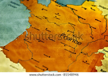 Ancient World Map of France