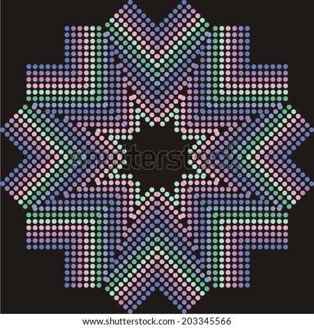 Seamless Ornamental Arabesque Mandala (Pixel Art). Stock Vector ...