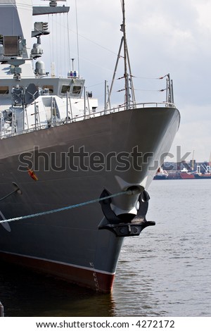 russian navy modern ship with red star on the side