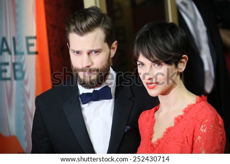BERLIN, GERMANY - FEBRUARY 11: Jamie Dornan, Amelia Warner attend the \'Fifty Shades of Grey\' premiere during the 65th Berlinale Film Festival at Zoo Palast on February 11, 2015 in Berlin, Germany.