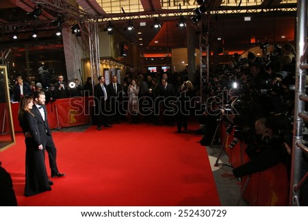 BERLIN, GERMANY - FEBRUARY 11: Jamie Dornan, Dakota Johnson and attend the \'Fifty Shades of Grey\' premiere during the 65th Berlinale  Festival at Zoo Palast on February 11, 2015 in Berlin, Germany.