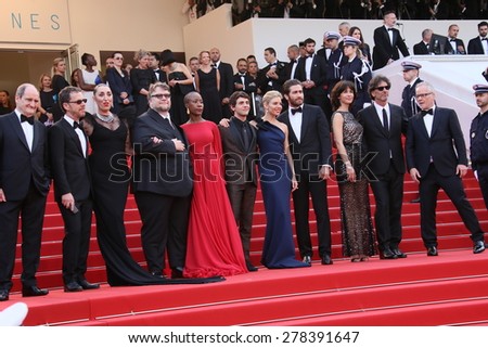 Sophie Marceau, Xavier Dolan, Sienna Miller, Jake Gyllenhaal attend the opening ceremony and \'La Tete Haute\' premiere during the 68th annual Cannes Film Festival on May 13, 2015 in Cannes, France.