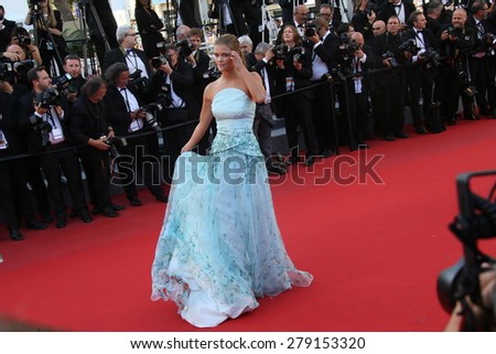 CANNES, FRANCE - MAY 18:  Nina Agdal attends the Premiere of \'Inside Out\' during the 68th annual Cannes Film Festival on May 18, 2015 in Cannes, France.
