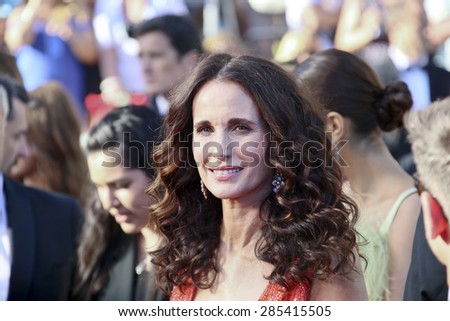 Actress Andie MacDowell attends the Premiere of \'Inside Out\' during the 68th annual Cannes Film Festival on May 18, 2015 in Cannes, France.