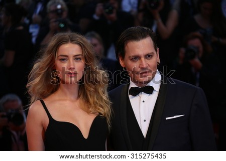 Johnny Depp and Amber Heard attend the premiere of the movie \'BLACK MASS\' during the 72nd Venice Film Festival on September 4, 2015 in Venice, Italy.