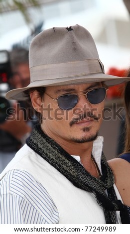 CANNES, FRANCE - MAY 14: Johnny Depp attends the \'Pirates of the Caribbean: On Stranger Tides\' photocall at the Palais des Festivals during the 64th Cannes  Festival on May 14, 2011 in Cannes, France.
