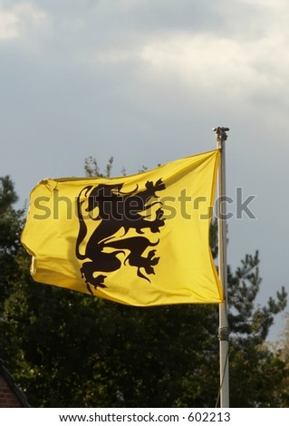 Yellow flag with black lion