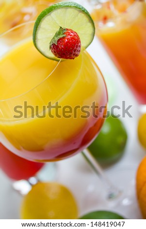 fruity cocktails and long drinks