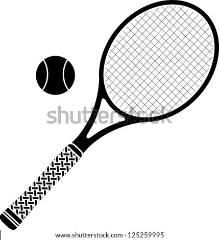 Tennis Racket. Stencil. Vector Illustration - 125259995 : Shutterstock