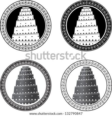 Set of towers of babel. vector illustration