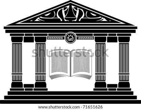 ancient hellenic school. stencil. vector illustration