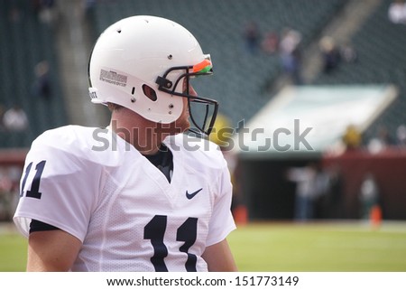 PHILADELPHIA, PA. - SEPTEMBER 17: Penn State quarterback Matt McGloin before a game against Temple on September 17, 2011 at Lincoln Financial Field in Philadelphia, PA.
