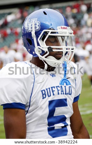 PHILADELPHIA, PA. - SEPTEMBER 26 : Buffalo Wide Receiver #5 Terrrell Jackson  walks off the field after a loss to Temple on September 26, 2009 in Philadelphia, PA.