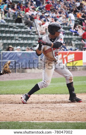 SCRANTON, PA - MAY 24:Indianapolis Indians outfielder Gorkys Hernandez swings at a a pitch during a game against the Scranton Wilkes Barre Yankees at PNC Field on May 24, 2011 in Scranton, PA.