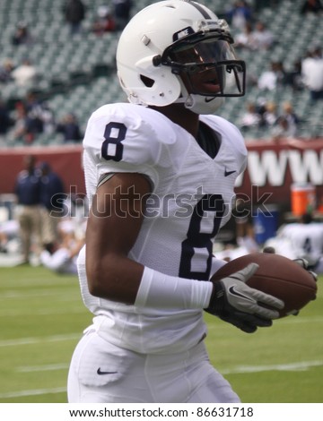 PHILADELPHIA, PA. - SEPTEMBER 17: Penn State wide receiver Allen Robinson #8 warms up before a game with  Temple on September 17, 2011 at Lincoln Financial Field in Philadelphia, PA.