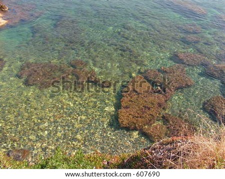 Crystal sea surface with the view of sea floor
