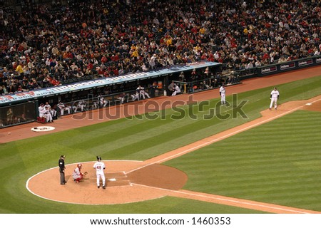 Baseball field during game