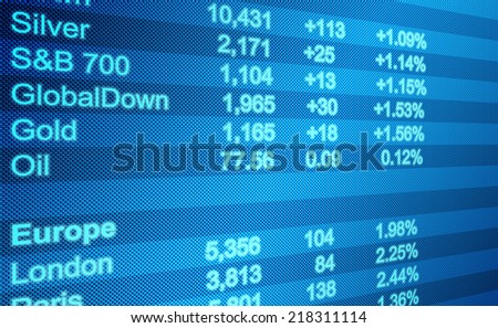 Background business, abstract image of a computer screen of Global Markets