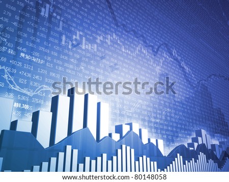 Stock market bars & charts with random finance data