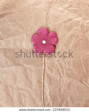 Pink flower paper craft background
