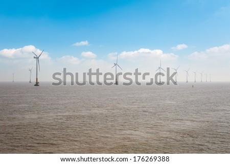 offshore wind farm, clean energy background