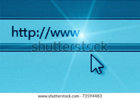 browser address and cursor on computer monitor